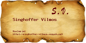 Singhoffer Vilmos névjegykártya