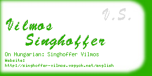 vilmos singhoffer business card